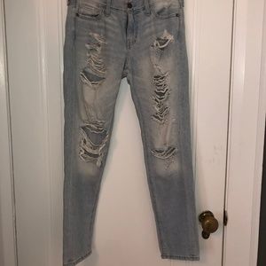 Abercrombie ripped boyfriend jeans